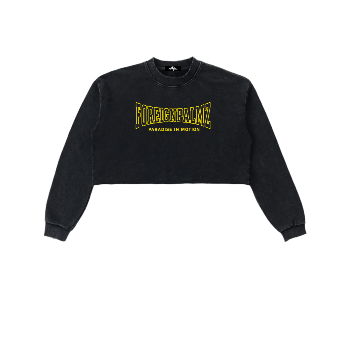 Woman’s “Paradise In Motion”Cropped Sweatshirt (Yellow Edition)