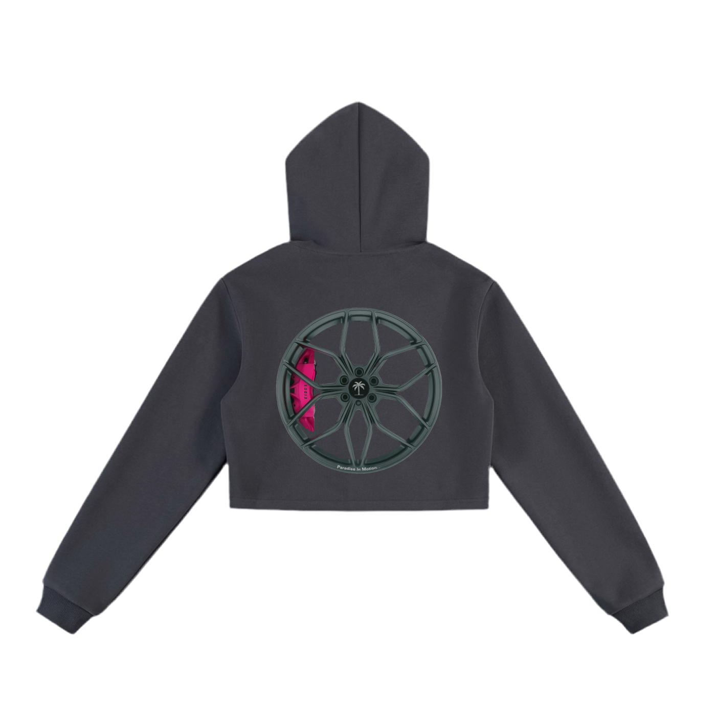 Woman’s “Pink Apex Drive” Cropped Zip-Up Hoodie