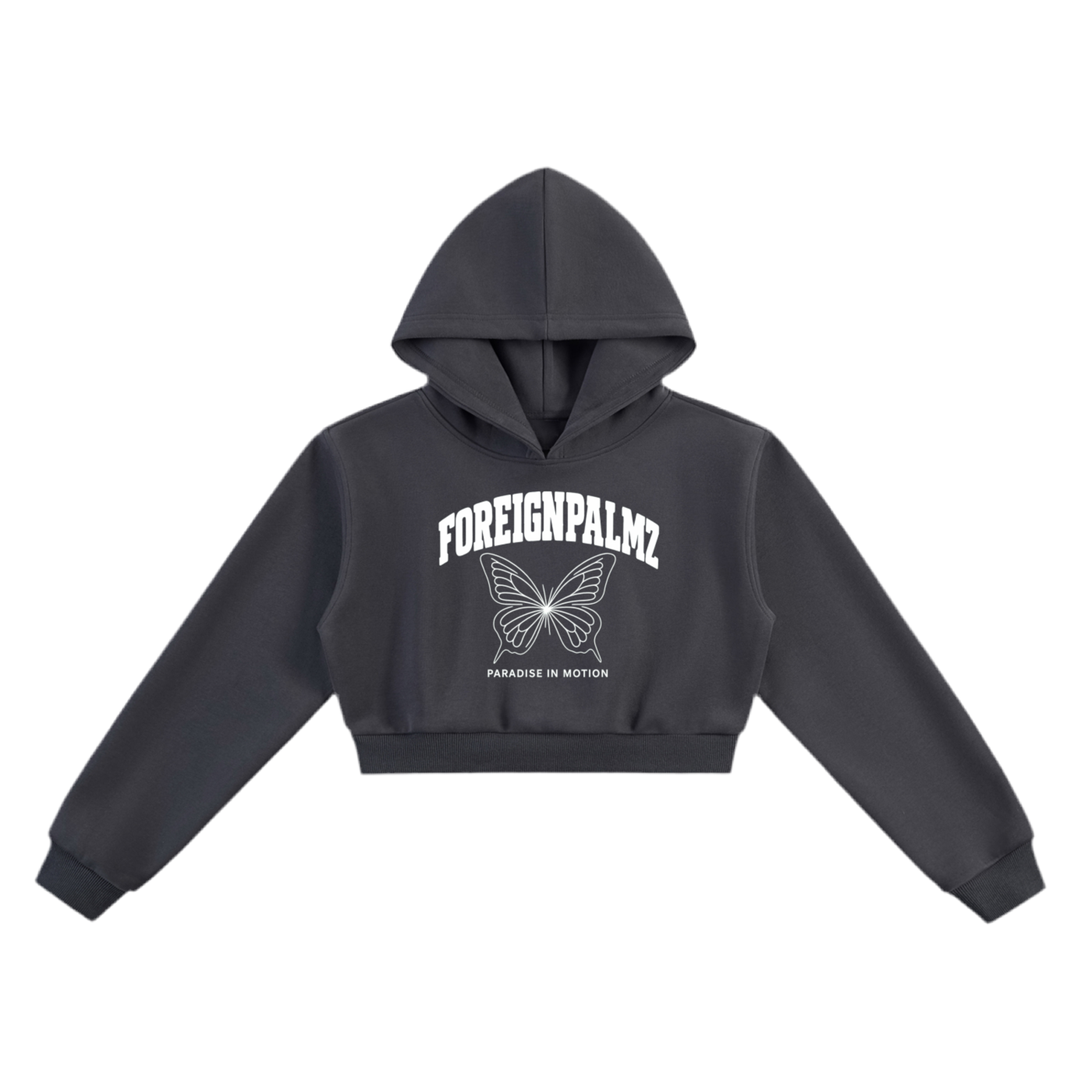 Woman’s “Paradise In Motion”Cropped Hoodie (Butterfly Edition)