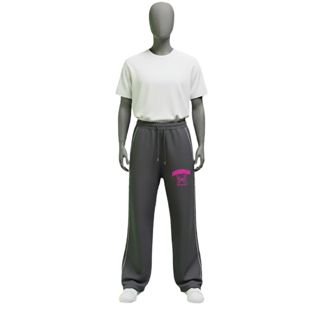 Woman’s“Paradise In Motion” Sweatpants (Pink Butterfly Edition)
