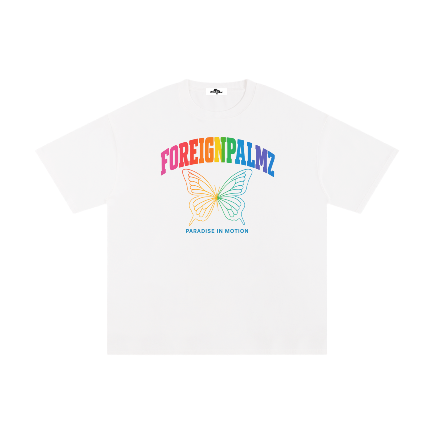 Woman’s “Paradise In Motion” Tee (Colorful Butterfly Edition)