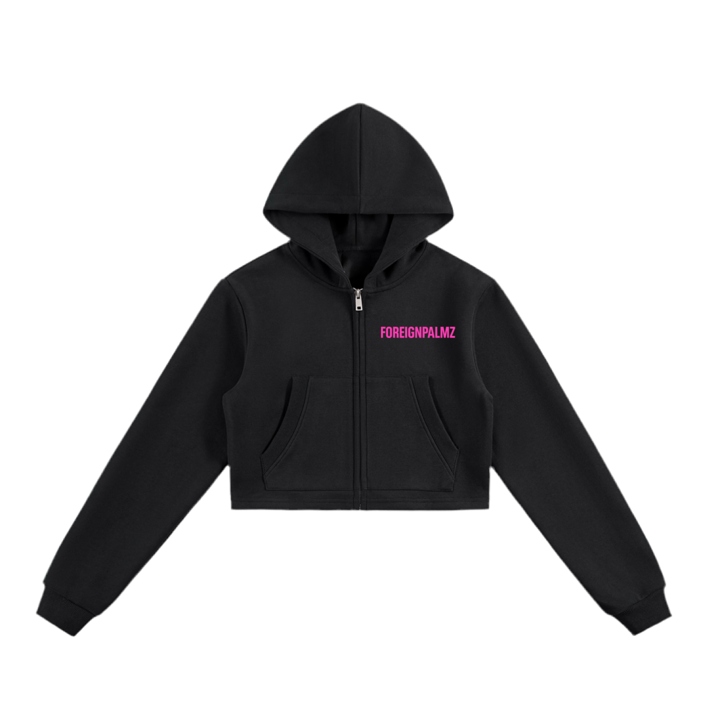Woman’s “Pink Apex Drive” Cropped Zip-Up Hoodie