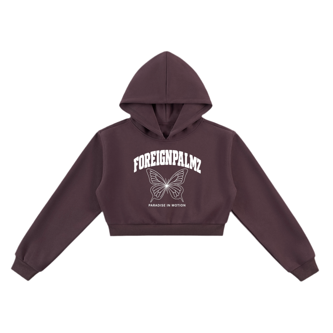 Woman’s “Paradise In Motion”Cropped Hoodie (Butterfly Edition)