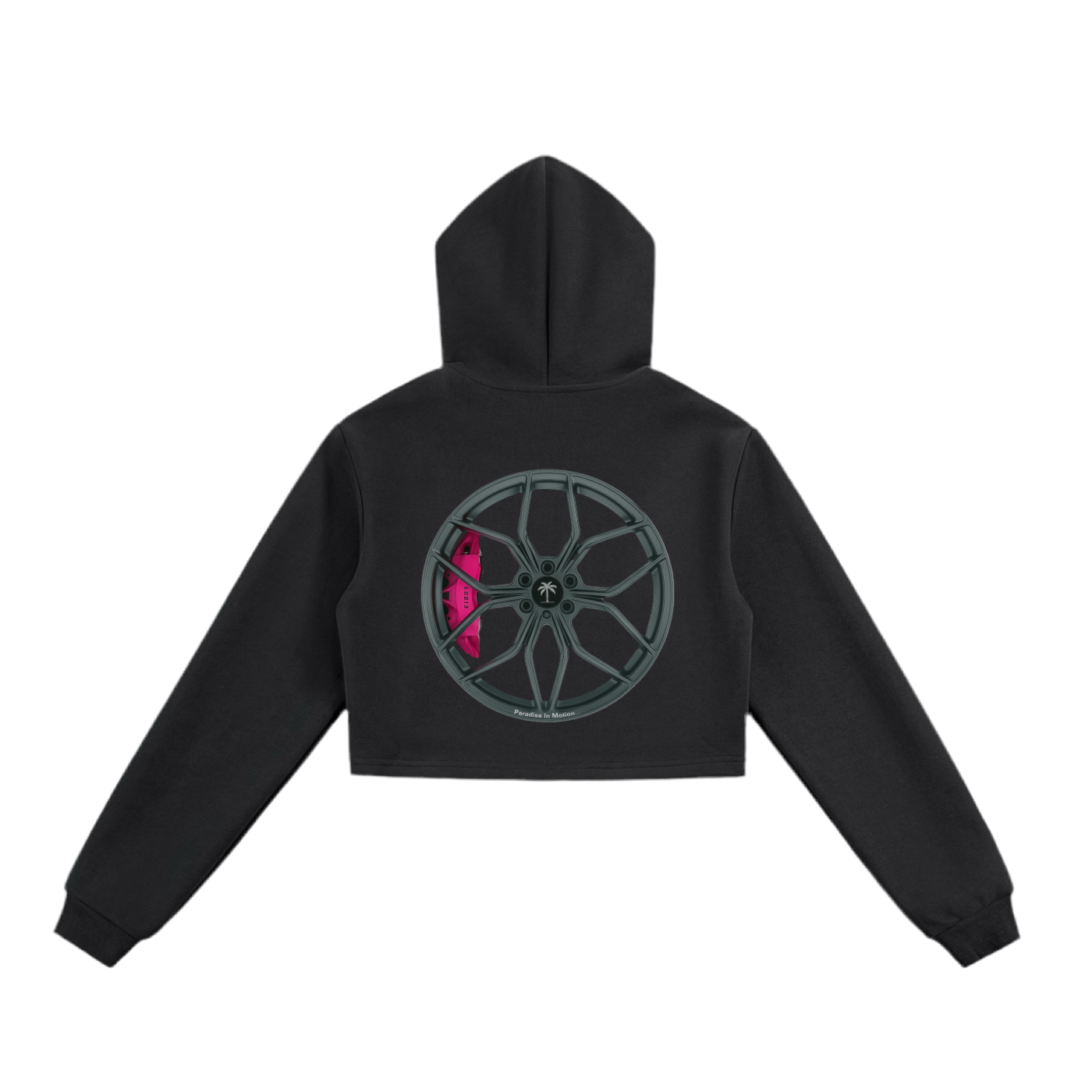 Woman’s “Pink Apex Drive” Cropped Zip-Up Hoodie
