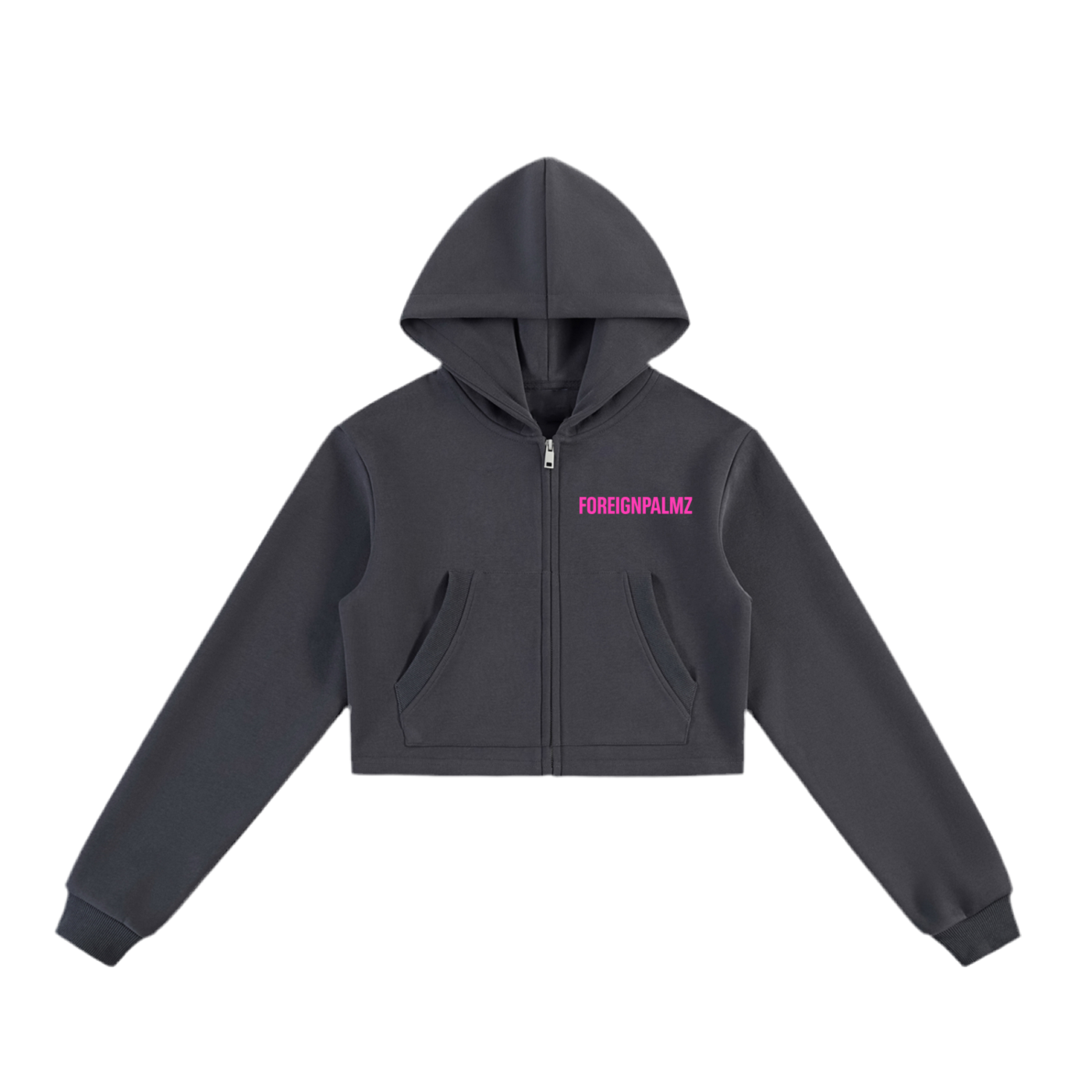 Woman’s “Pink Apex Drive” Cropped Zip-Up Hoodie