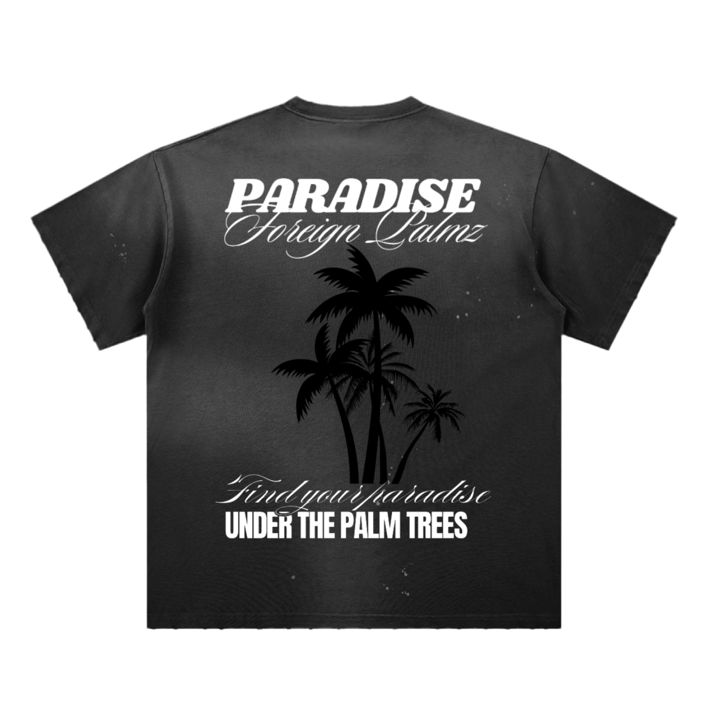 ForeignPalmz Vintage Paint Splatter Tee (Front & Back Print)