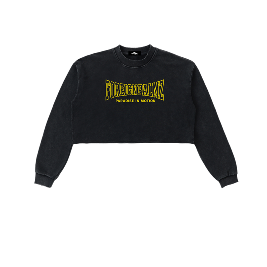 Woman’s “Paradise In Motion”Cropped Sweatshirt (Yellow Edition)