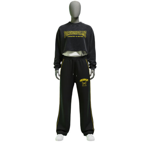 Woman’s “Paradise In Motion”Cropped Sweatshirt (Yellow Edition)