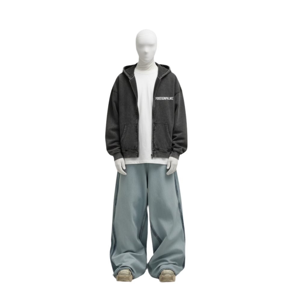 Zip-Through Boxy Fleece Hoodie