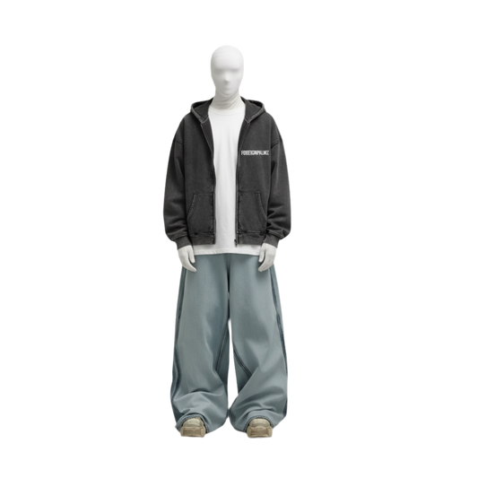 Zip-Through Boxy Fleece Hoodie