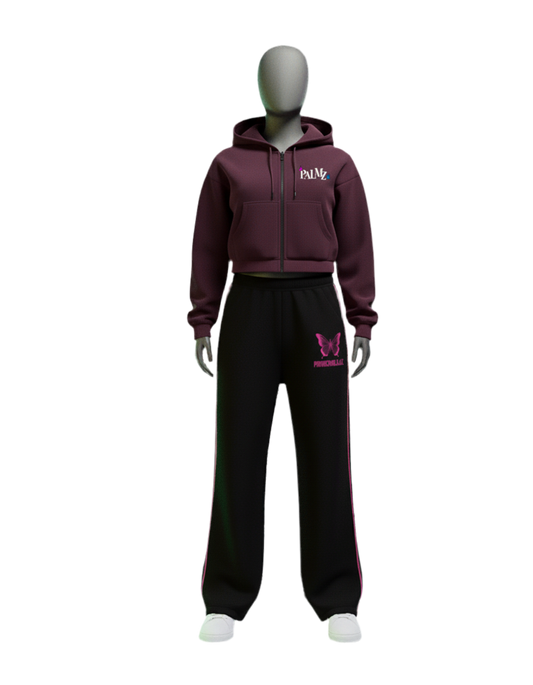 Womans PALMZ Cropped Zip-Up Hoodie (Butterfly Edition)