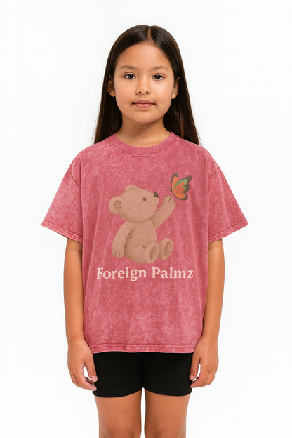 ForeignPalmz Pink Teddy Washed T-Shirt